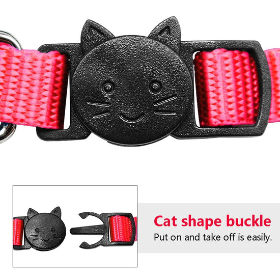Safety Breakaway Cat Collars Quick Release Kitten Collar Personalized Custom Cats Collar Necklace with Bell for Cat Kitty Puppy - Wowza