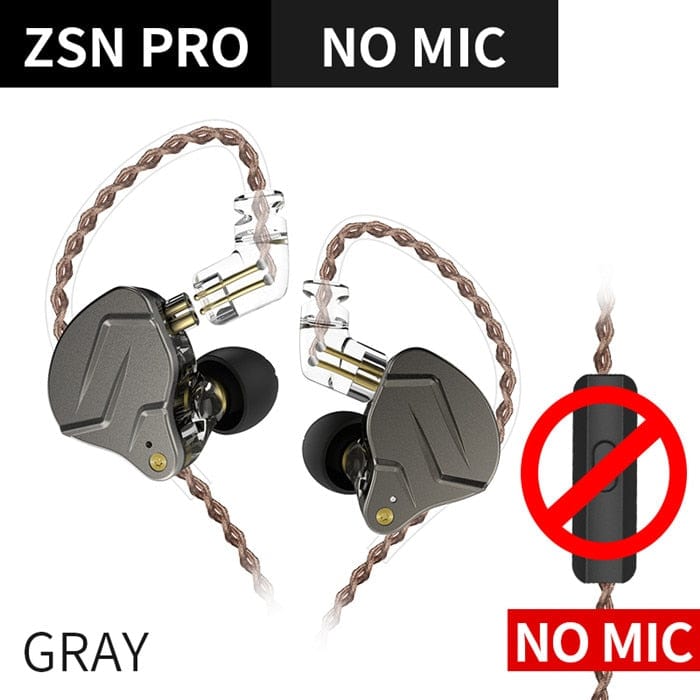 KZ ZSN Pro Metal Earphones 1BA+1DD Hybrid Technology HIFI Bass Earbuds In Ear Monitor Headphones Sport Noise Cancelling Headset