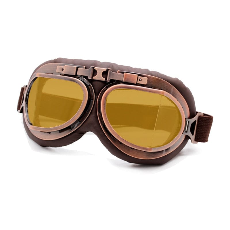 Roaopp Retro Motorcycle Goggles Glasses Vintage Moto Classic Goggles for Harley Pilot Steampunk ATV Bike Copper Helmet