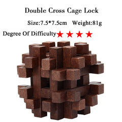 IQ Brain Teaser Kong Ming Lock Lu Ban Lock 3D Wooden Interlocking Burr Puzzles Game Toy For Adults Kids