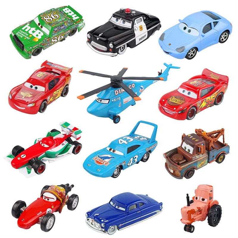 Disney Pixar Cars 2 3 Lightning McQueen Jackson Storm Doc Hudson Mater 1:55 Diecast Metal Alloy Model Car Birthday Gift Boy Toys