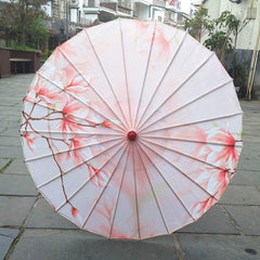 Silk Cloth Women Umbrella Japanese Cherry Blossoms Ancient Dance Umbrella Decorative Umbrella Chinese Style Oil Paper Umbrella