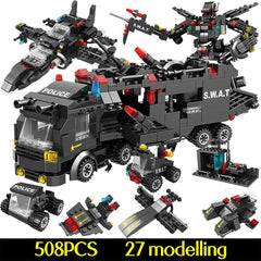 792 Pcs City Police Station Car Building Blocks For City SWAT Team Truck House Blocks Diy Toy For Boys Children