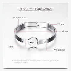 Fashion A Couple Jewelry Sets For Lovers Stainless Steel Love Heart Lock Bracelets Bangles Key Pendant Necklace Couples Set