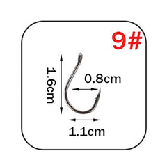 W.P.E Brand 1 pack Fishing Hook Size 7#-15# Barbed Hook High-Carbon Steel Single Circle Carp Fishhook Jig Tackle Accessories