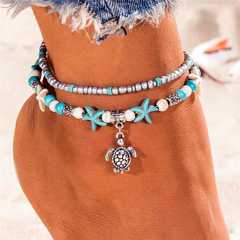 New Shell Beads Starfish Anklets for Women Beach Anklet Leg Bracelet Handmade Bohemian Foot Chain Boho Jewelry Sandals Gift