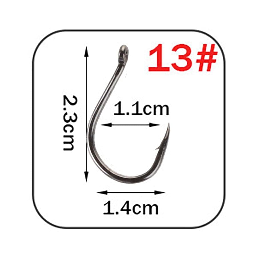 W.P.E Brand 1 pack Fishing Hook Size 7#-15# Barbed Hook High-Carbon Steel Single Circle Carp Fishhook Jig Tackle Accessories