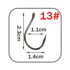 W.P.E Brand 1 pack Fishing Hook Size 7#-15# Barbed Hook High-Carbon Steel Single Circle Carp Fishhook Jig Tackle Accessories