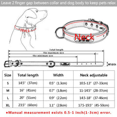 Large Durable Personalized Dog Collar PU Leather Padded Pet ID Collars Customized for Small Medium Large Dogs Cat 4 Size - Wowza