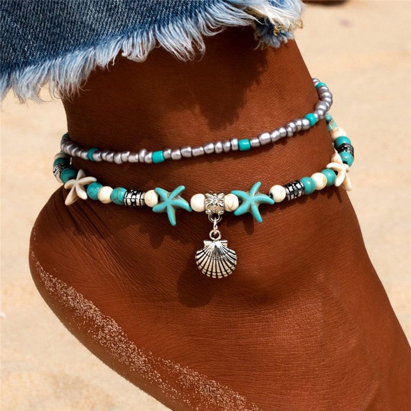 New Shell Beads Starfish Anklets for Women Beach Anklet Leg Bracelet Handmade Bohemian Foot Chain Boho Jewelry Sandals Gift