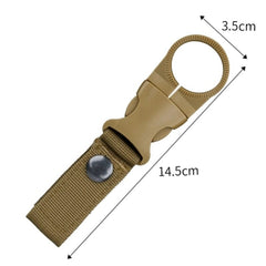 Outdoor military Nylon Webbing Buckle Hook Water Bottle Holder Clip EDC Climb Carabiner Belt Backpack Hanger Camp