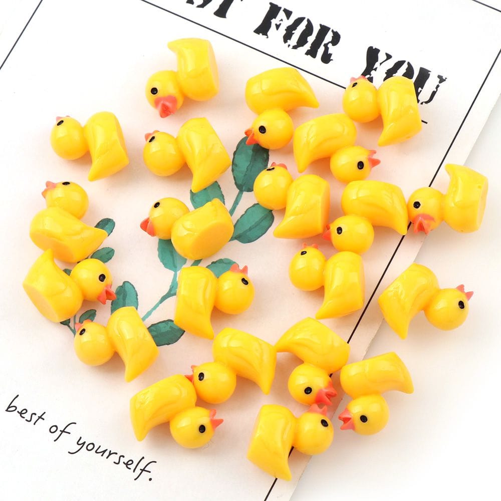 Mini 50pc AnimalResin Duck Rabbit Cows  Flat Back DIY Miniature Artificial Hand Painted Resin Cabochon Craft Play Doll House Toy