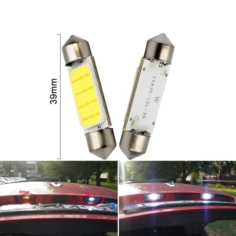 1x C10W C5W LED COB Festoon 31mm 36mm 39mm 41/42mm 12V White bulbs for cars License plate Interior Reading Light 6500K 12SMD