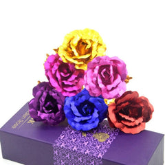 24k Gold Plated Rose With Love Holder Box Gift Valentine's Day Mother's Day Gifts Flower Gold Dipped Rose