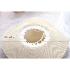 simple Foldable Wide Brim Floppy Girls Straw Hat Sun Hat Beach Women Summer Hat UV Protect Travel Cap Lady Cap Female