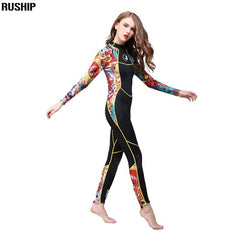 Hisea Women 3 MM SCR Neoprene Wetsuit High Elasticity Color Stitching Surf Diving Suit Equipment Jellyfish Clothing Long Sleeved