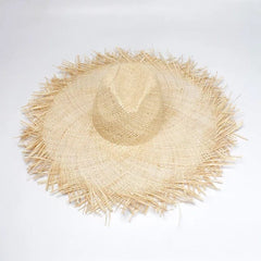 NEW Handmade Women Straw Sun Hats Large Wide Brim Gilrs High Quality Natural Raffia Panama Beach Straw Sun Caps For Holiday