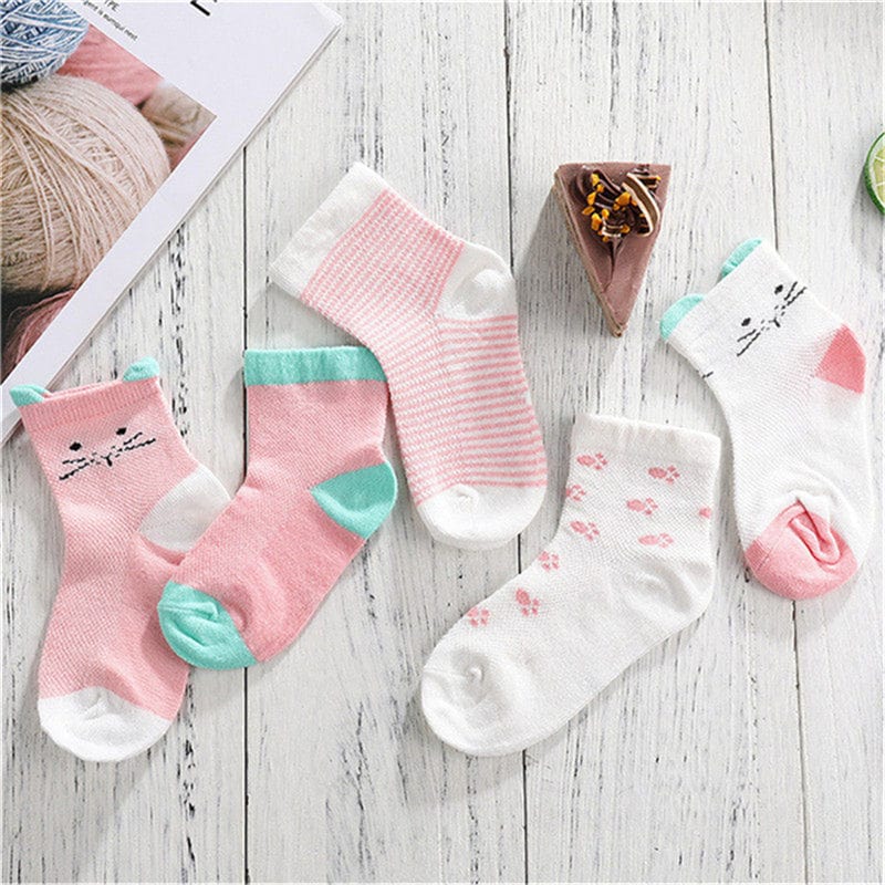 5 Pair/lot Cotton Baby Socks Printing mustache Girls Boys Children Socks Spring Autumn Infant Toddler Kids Socks For 1-3 Year