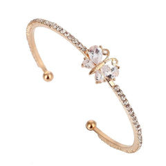 MINHIN New Arrival Romantic Butterfly Design Cuff Bracelet High Quality Golden Plated Wedding Bracelet Girl's Banquet Accessory