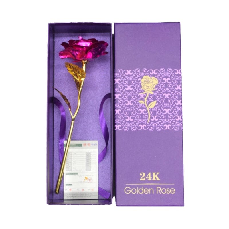 24k Gold Plated Rose With Love Holder Box Gift Valentine's Day Mother's Day Gifts Flower Gold Dipped Rose