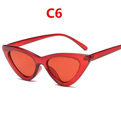 sunglasses woman brand Designer vintage retro triangular cat eye glasses oculos De Sol Transparent ocean uv400