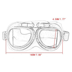 Roaopp Retro Motorcycle Goggles Glasses Vintage Moto Classic Goggles for Harley Pilot Steampunk ATV Bike Copper Helmet