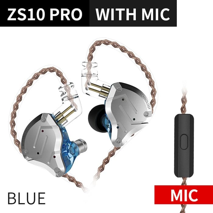 KZ ZS10 Pro Noise Cancelling Earphones 4BA+1DD Hybrid 10 driver Units HIFI Bass Earbuds in ear Monitor Metal Headset