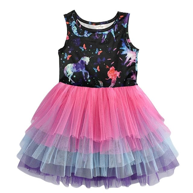 Vestido Infantil Kids Summer Princess Dress Girls Performance Costumes Children Birthday Party School Casual Unicorn Dresses