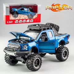 KIDAMI 1:32 Ford Raptor F150 Big Wheel Alloy Diecast Model Modified Off-Road Vehicle Collection Kids Toy Metal Car модель автомо