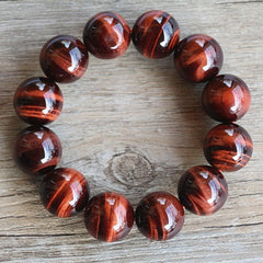 10mm Handmade Jewelry Beaded Bracelet Tiger Eye Stone Beads Charm Bracelet