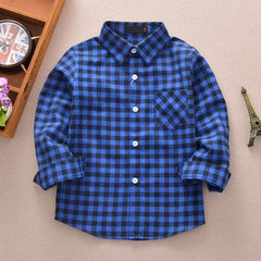 VIDMID Boys shirts for Girls British Plaid child Shirts kids school Blouse red tops clothes Kids Children plaid 12 years 6010 01