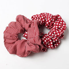 2pcs/lot Stripes And Dots Elastic Scrunchies New Hot Ponytail Holder Hairband Hair Rope Tie Fashion Stipe For Women Girls