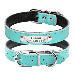 Leather Cat Collar Personalized Cat Collar For Puppy Small Dogs Pet Kitten Nameplate Collar Free Engraving Adjustable - Wowza