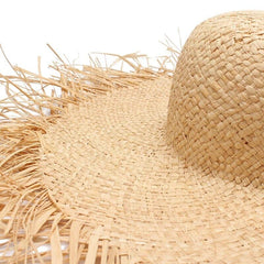 NEW Handmade Women Straw Sun Hats Large Wide Brim Gilrs High Quality Natural Raffia Panama Beach Straw Sun Caps For Holiday