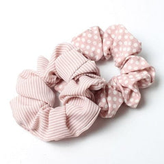 2pcs/lot Stripes And Dots Elastic Scrunchies New Hot Ponytail Holder Hairband Hair Rope Tie Fashion Stipe For Women Girls