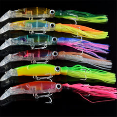 1Pcs 14cm 40g Octopus Fishing Lure 6 Colors Squid Hard Bait High Carbon Steel Hook Octopus Crank For Tuna Sea Allure Tools