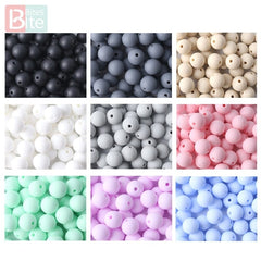 60pcs 12mm Baby Teether Silicone Beads Diy Pacifier Chain Bracelet Bpa Free Chewable Round Silicone Bead Accessories For Newborn