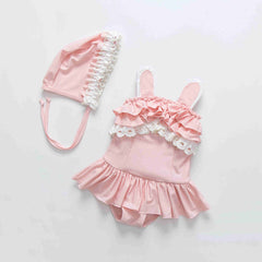 Swimsuit Girl Falbala Lace Ruffle Baby Bikini 2021 Children's Swimwear Girls Swimming Suit Child Bathing Clothes Beach Wear