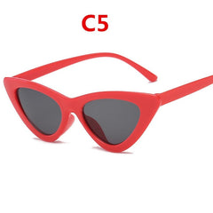 sunglasses woman brand Designer vintage retro triangular cat eye glasses oculos De Sol Transparent ocean uv400