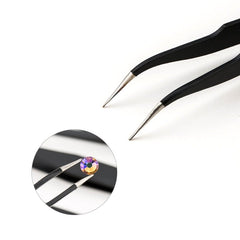 Qiao Excellent Quality Tweezers Bend+Straight New Stainless Steel Industrial Anti-static Cross Tweezers Sewing Accessories Tools