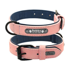 Leather Dog Collar Leash Set Personalized Customized Dogs Collars 2 Layer Leather Dog Leash For Small Medium Large Dogs Pitbull - Wowza