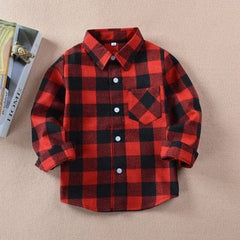 VIDMID Boys shirts for Girls British Plaid child Shirts kids school Blouse red tops clothes Kids Children plaid 12 years 6010 01