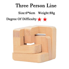 IQ Brain Teaser Kong Ming Lock Lu Ban Lock 3D Wooden Interlocking Burr Puzzles Game Toy For Adults Kids