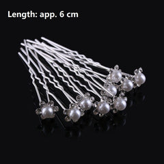 50/20 pcs/pack Women Flowers Hairpin Stick Wedding Bridal Crystal Flowers Hairpin U Shaped Hair Clip Hair Accessories