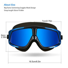 COPOZZ Swimming Goggles Comfortable Silicone Large Frame Swim Glasses Anti-Fog UV Men Women Swim Mask Waterproof