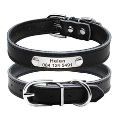 Leather Cat Collar Personalized Cat Collar For Puppy Small Dogs Pet Kitten Nameplate Collar Free Engraving Adjustable - Wowza