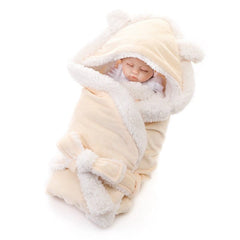 MOTOHOOD Winter Baby Boys Girls Blanket Wrap Double Layer Fleece Baby Swaddle Sleeping Bag For Newborns Baby Bedding Blanket Kid