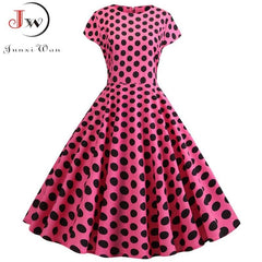 2022 Women Summer Dress Vintage Floral Print Rockabilly Dress Robe Femme Sundress Vestidos Polka Dot Party Dress