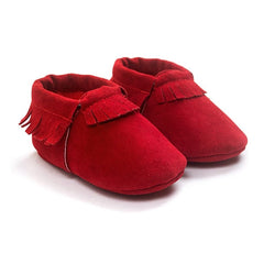 Baywell PU Suede Leather Newborn Baby Moccasins Shoes Soft Soled Non-slip Crib First Walker