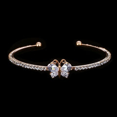 MINHIN New Arrival Romantic Butterfly Design Cuff Bracelet High Quality Golden Plated Wedding Bracelet Girl's Banquet Accessory